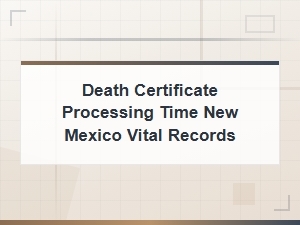 New Mexico Death Certificate Processing Times