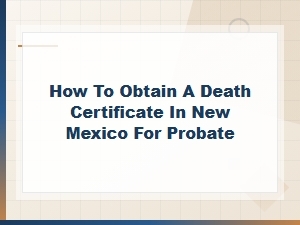 New Mexico Death Certificate for Probate